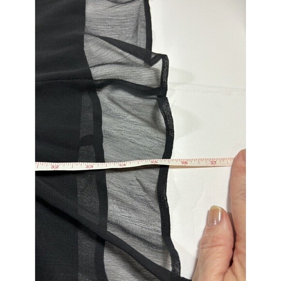 Joie Balloon Sleeve Mini Dress Caviar Black Size Small Sheer Tag Attached Layers - Picture 10 of 13